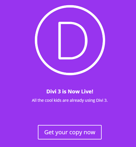 An example of a modified Divi splash page.