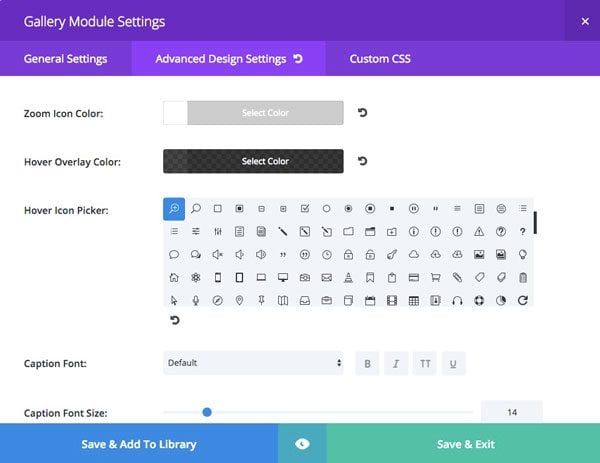 Advanced Design Settings