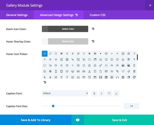 Example 2 Advanced Design Settings