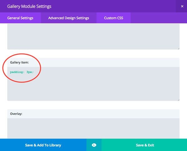 Example 2 - Custom CSS Settings