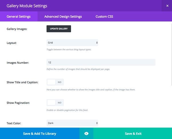 Example 2 General Settings