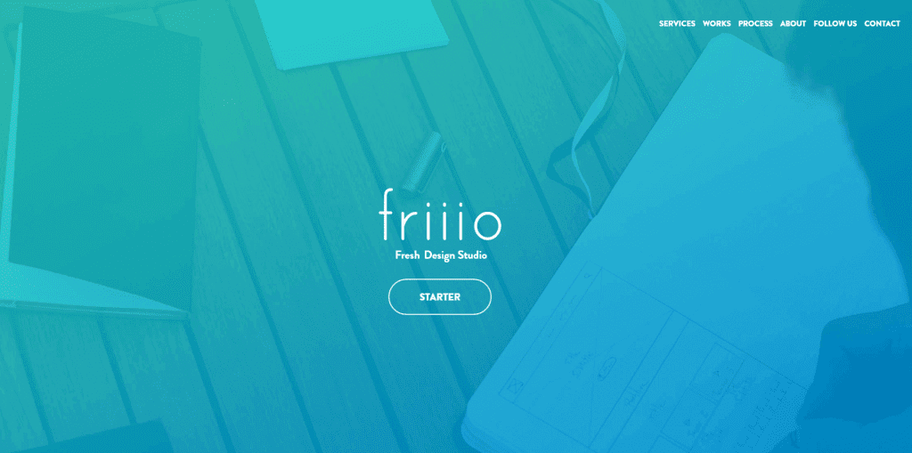 The Friiio homepage.