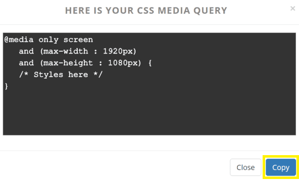 A text editor screen showing CSS media query.