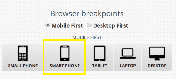 Tabbed icons of different types of devices.