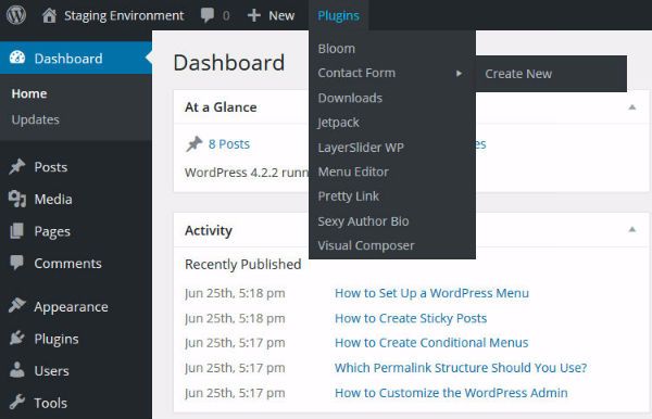 organize WordPress admin