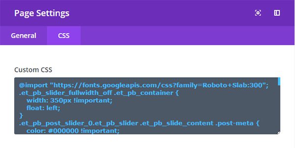page-settings-custom-css