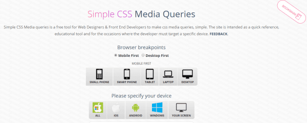 Interface of the SimpleCSS tool.