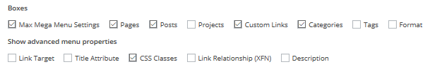 The Screen Options dropdown