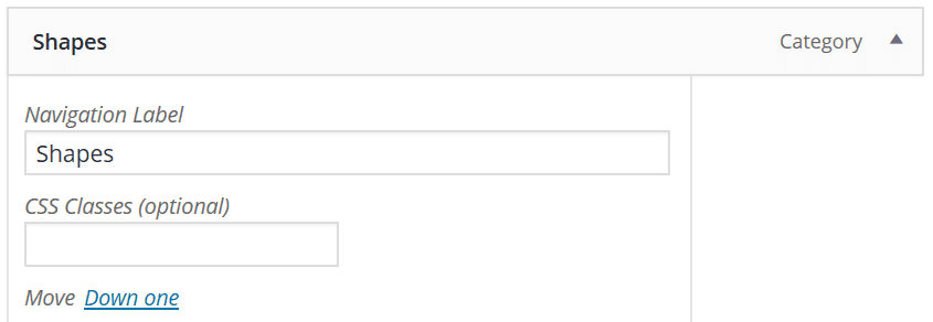An expanded item showing the CSS Classes section