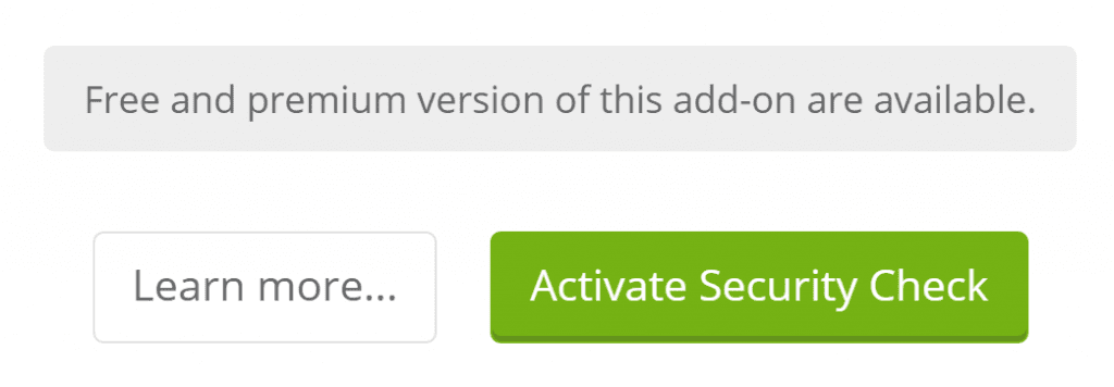 The option to activate security checks.