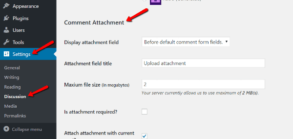 Adding attachments in WordPress comments