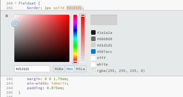 color picker for css in brackets