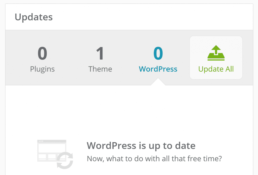 The WordPress core updates option.