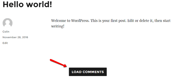 On click loading comments