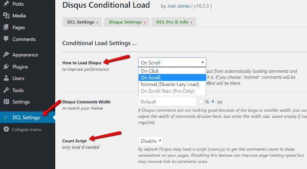 Disqus conditional load