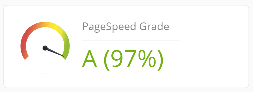 An example of a score from a ManageWP performance check.