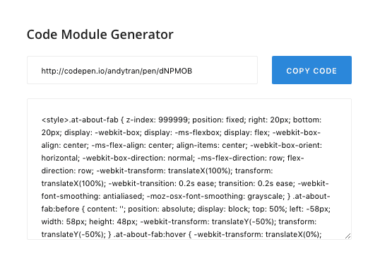 CodePen Code Generator 2