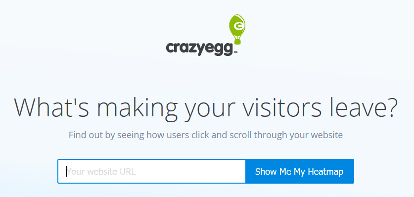 Crazy Egg homepage