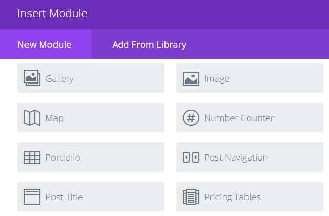 Adding the Divi Pricing Table module.