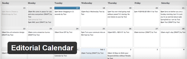 Editorial Calendar