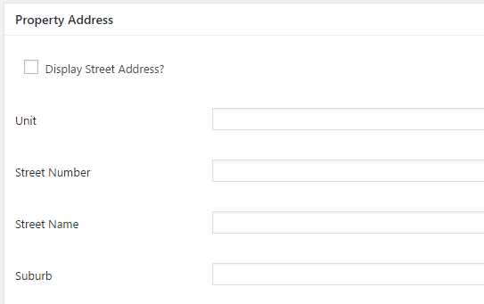 Adding an address to your property.