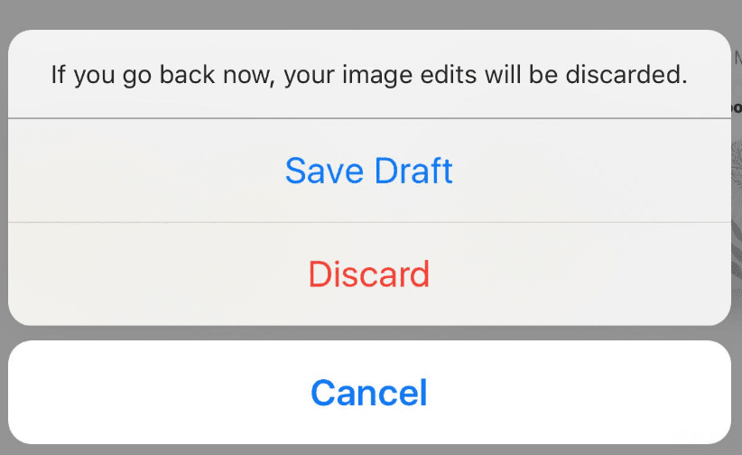 Saving drafts on Instagram