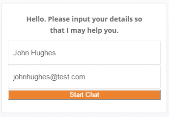 A simple form asking for a name and email address.