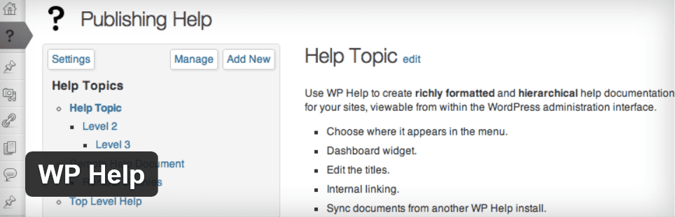 The WP Help title image from WordPress.org