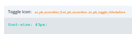 Modifying the size of your accordion's icons.