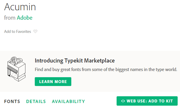Adding a Typekit font to your kit.