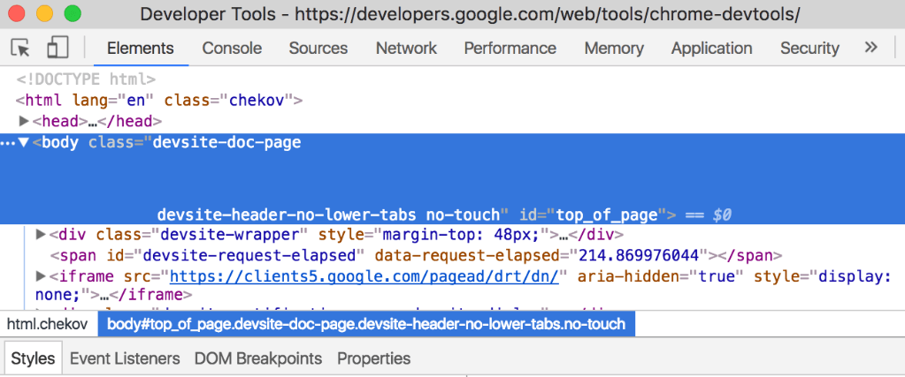 The Chrome DevTools.