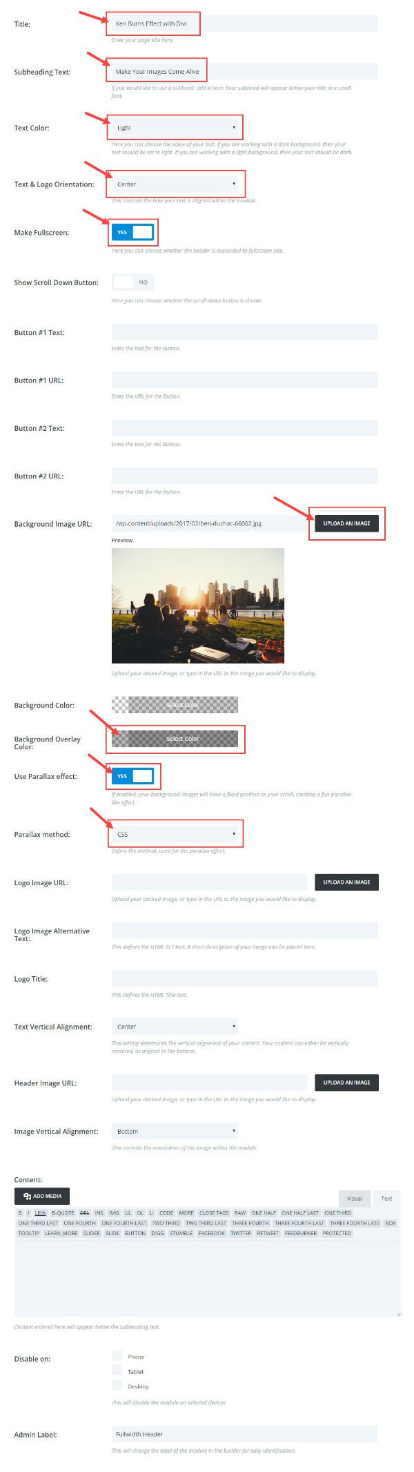 How to Create and Use the “Ken Burns Effect” within Divi Elegant