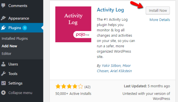 install activity log