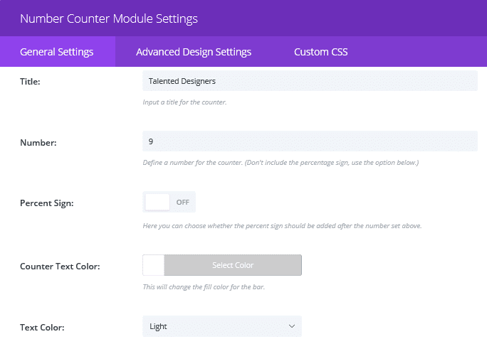 The General Settings tab