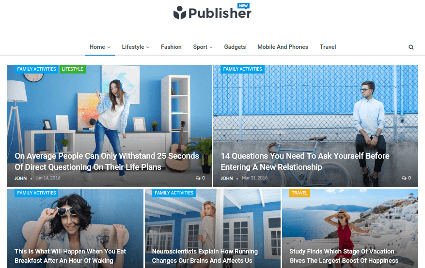 Publisher demo homepage