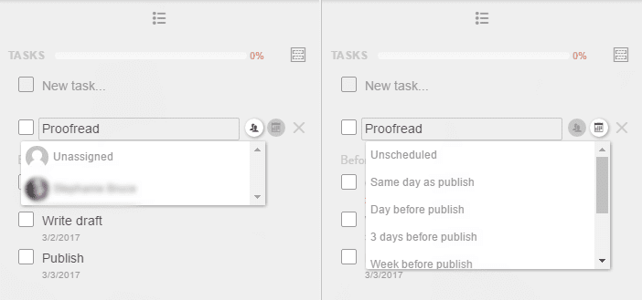 CoSchedule assign task and set date