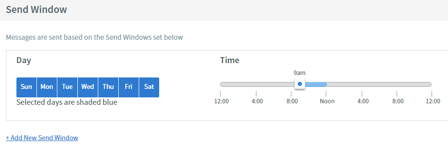 Configuring a sending window for your emails.