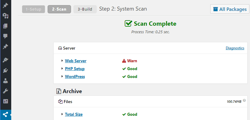 Duplicator's scanning process.