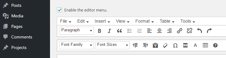 A reproduction of the WordPress editor.