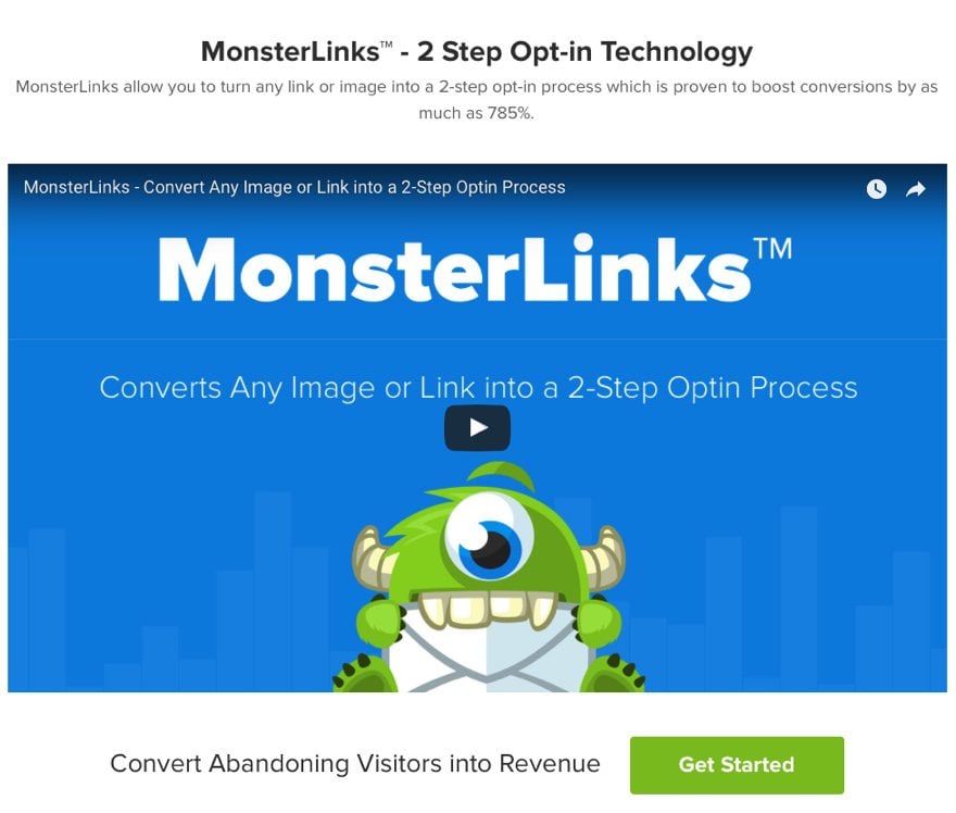 Use OptinMonster's MonsterLinks feature