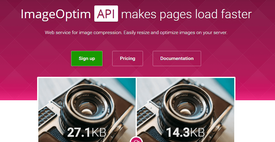 The Image Optim homepage.