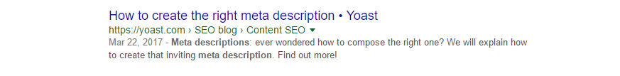 An example of a meta description with a friendly tone.