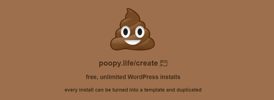 The Poopy.life homepage.