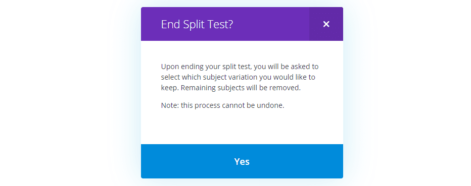 Divi Leads enables you to end your tests at any time.