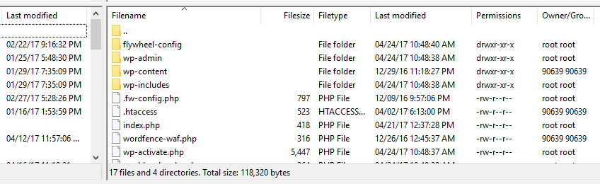 The WordPress root directory.