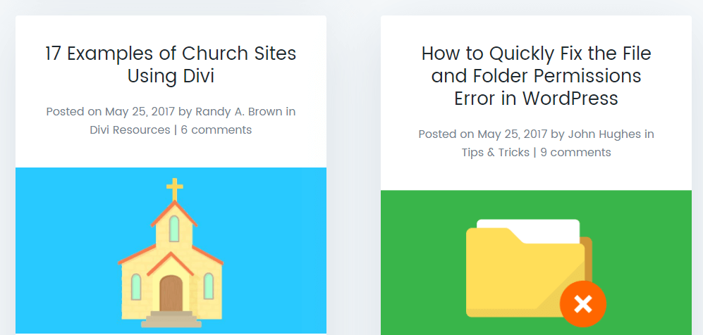 A blog post index.