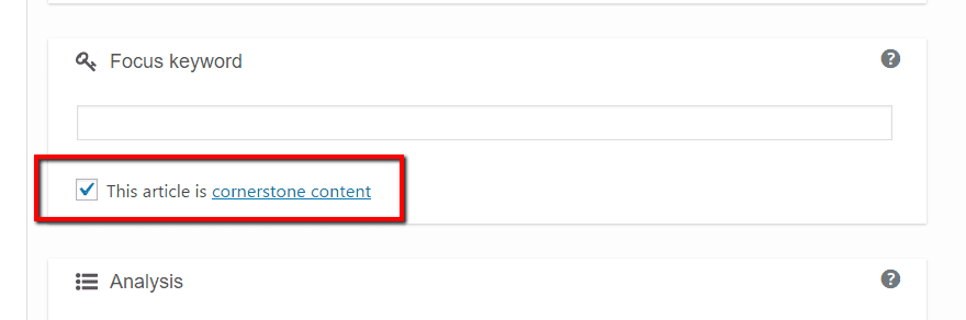 Yoast cornerstone content