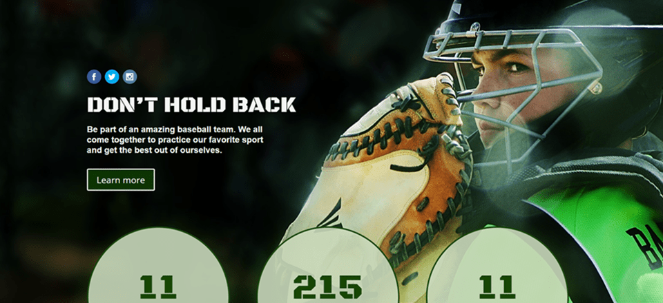 Download Your Free Baseball Homepage Layout