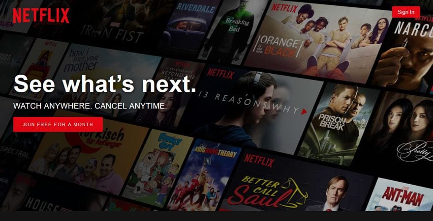netflix call to action example