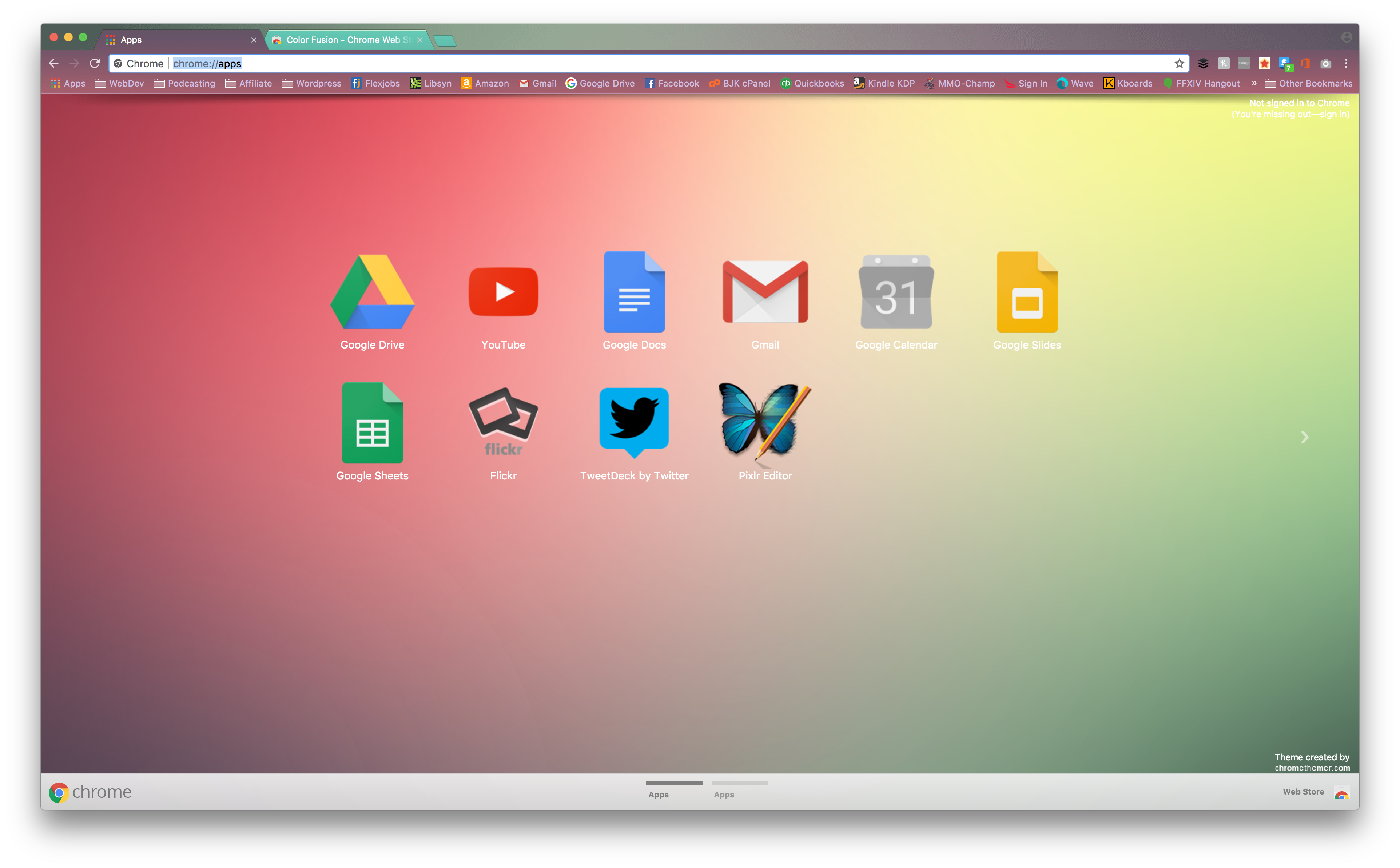 google chrome transparent theme